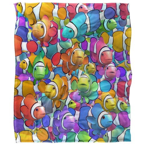 Front - Royce McClure Clown Fish Clown School Silky Supersoft Blanket