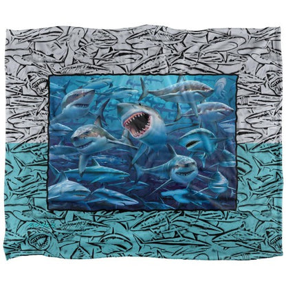 Front - Royce McClure Silky Great White Shark Frame Supersoft Blanket