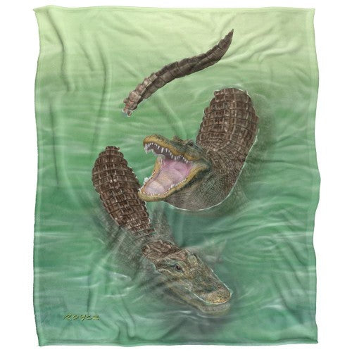 Front - Royce McClure Silky Swamp Alligators Supersoft Blanket