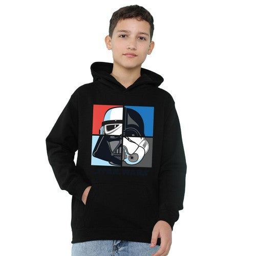 Front - Star Wars Childrens/Kids Darth Vader & Stormtrooper Squares Hoodie