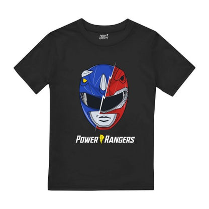 Front - Power Rangers Boys Spliced Head T-Shirt