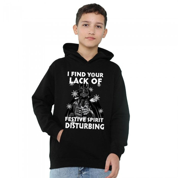 Front - Star Wars Childrens/Kids Lack Of Spirit Darth Vader Christmas Hoodie