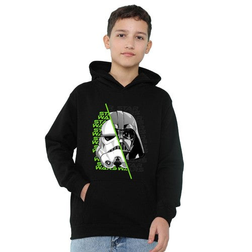 Front - Star Wars: Return Of The Jedi Childrens/Kids Stormtrooper Darth Vader Helmet Split Hoodie