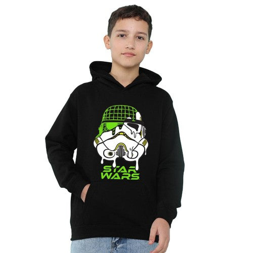 Front - Star Wars: Return Of The Jedi Childrens/Kids Drip Helmet Stormtrooper Grid Neon Hoodie