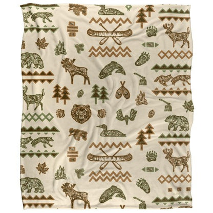 Front - JQ Licensing Silky Log Cabin Supersoft Blanket