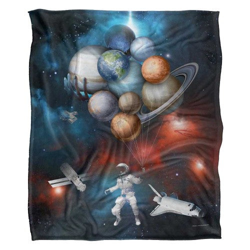 Front - Reinders Silky Astronaut Supersoft Blanket