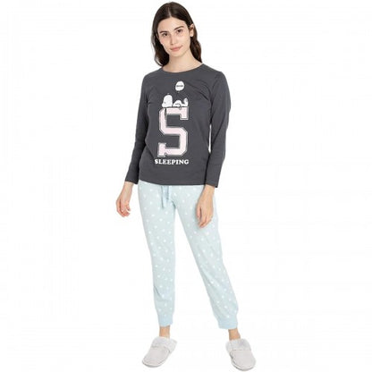 Front - Peanuts Womens/Ladies Shhh Sleeping Snoopy Long Pyjama Set