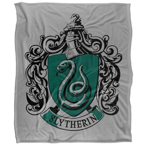 Front - Harry Potter Silky Slytherin Crest Supersoft Blanket
