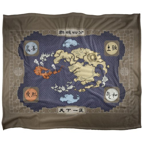 Front - Avatar: The Last Airbender Silky Map Supersoft Blanket