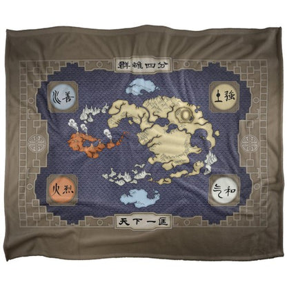 Front - Avatar: The Last Airbender Silky Map Supersoft Blanket
