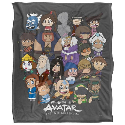 Front - Avatar: The Last Airbender Silky Chibi Group Supersoft Blanket