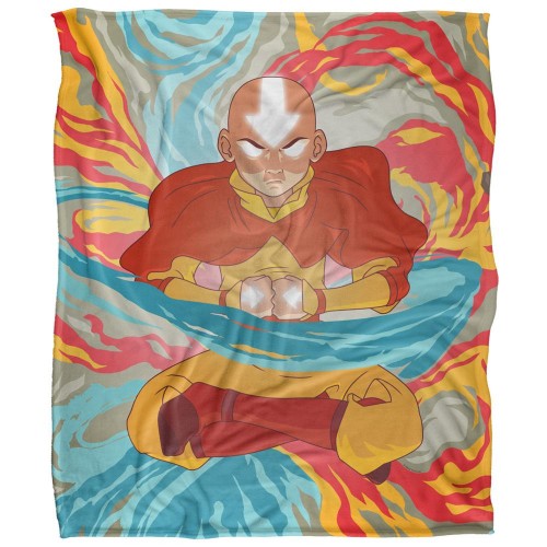 Front - Avatar: The Last Airbender Silky Aang Supersoft Blanket