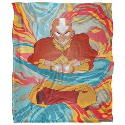 Front - Avatar: The Last Airbender Silky Aang Supersoft Blanket