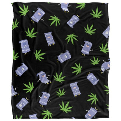 Front - South Park Silky Patterned Towelie Supersoft Blanket