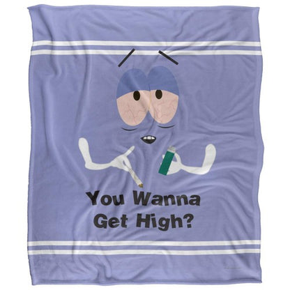 Front - South Park Wanna Get High Silky Towelie Supersoft Blanket