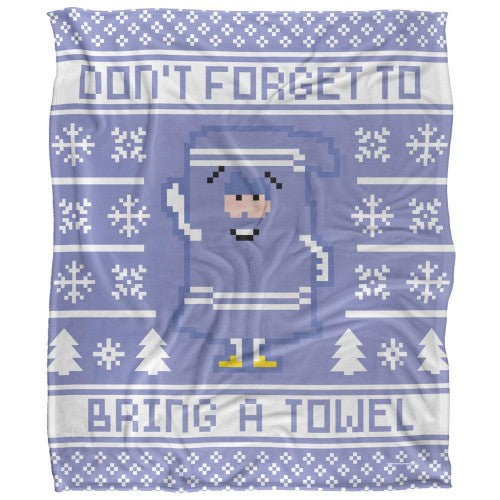 Front - South Park Silky Christmas Sweater Towelie Blanket