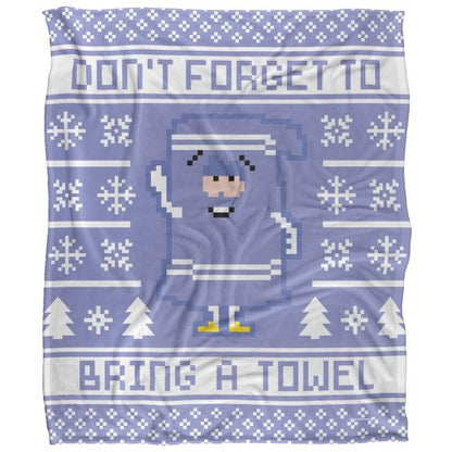 Front - South Park Silky Christmas Sweater Towelie Blanket