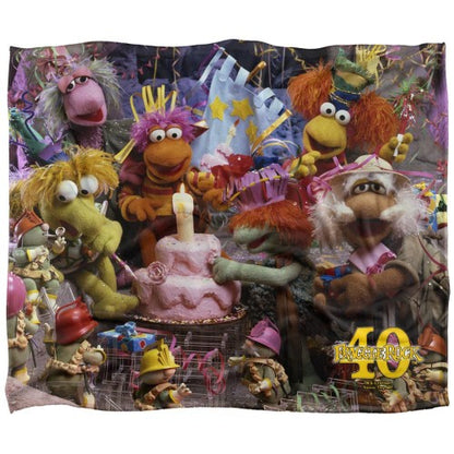 Front - Fraggle Rock Silky Gobo Fraggle 40th Birthday Supersoft Blanket
