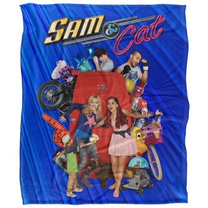 Front - Sam & Cat Silky Shower Poster Supersoft Blanket