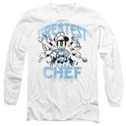 Front - Mickey & Friends Mens World´s Greatest Chef Long-Sleeved T-Shirt
