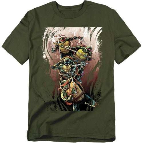 Front - Teenage Mutant Ninja Turtles Unisex Adult Earthy Rainbow Warriors T-Shirt