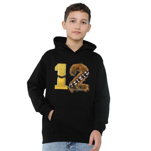 Front - Star Wars Childrens/Kids C3PO Chewbacca 12th Birthday Hoodie