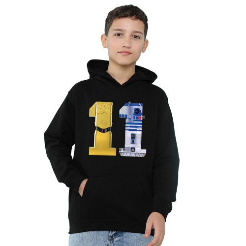 Front - Star Wars Childrens/Kids C3PO R2-D2 11th Birthday Hoodie