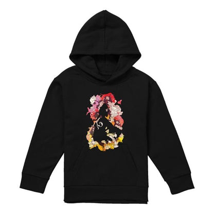 Front - Beauty And The Beast Childrens/Kids Belle Flower Silhouette Heather Hoodie