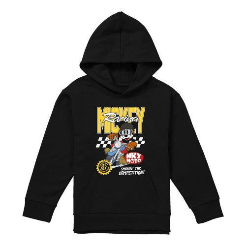 Front - Mickey Mouse Childrens/Kids Bike Racing Heather Hoodie