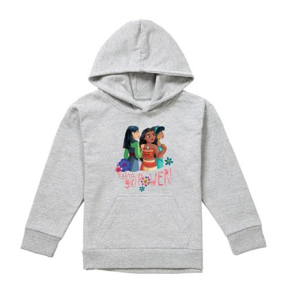 Front - Disney Princess Childrens/Kids Extra Girl Power! Mulan Moana Jasmine Heather Hoodie