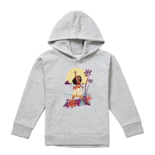 Front - Moana Childrens/Kids Heart Sunset Heather Hoodie