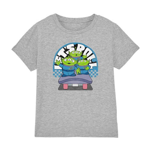 Front - Toy Story Boys Let´s Roll Aliens Heather T-Shirt