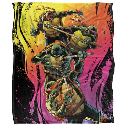 Front - TMNT Silky Splash Supersoft Blanket