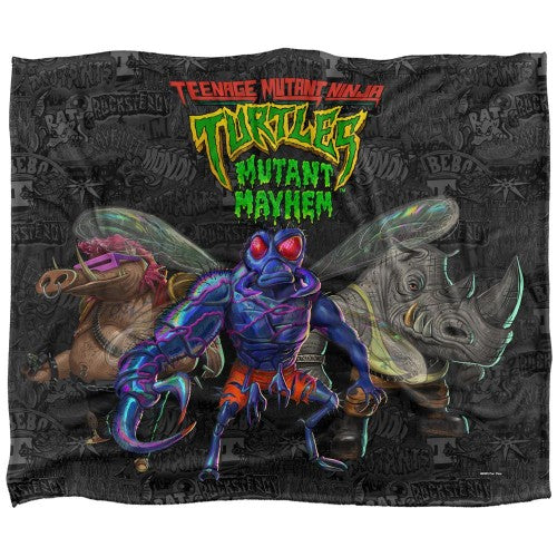 Front - Teenage Mutant Ninja Turtles: Mutant Mayhem Baddies And Patches Silky Supersoft Blanket