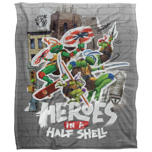 Front - Teenage Mutant Ninja Turtles: Mutant Mayhem Heroes In A Half Shell Silky Supersoft Blanket