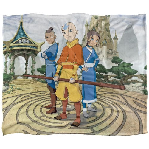 Front - Avatar: The Last Airbender Silky Characters Supersoft Blanket