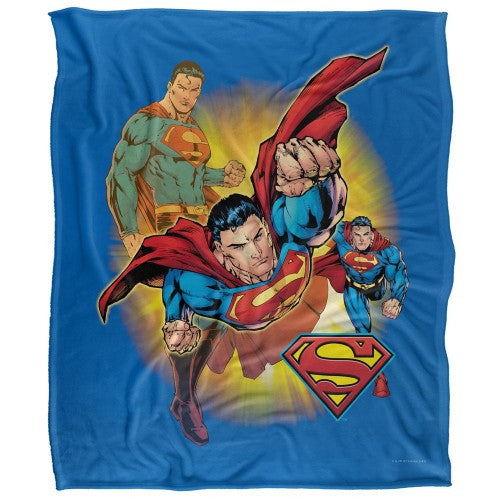 Front - Superman Silky Collage Supersoft Blanket