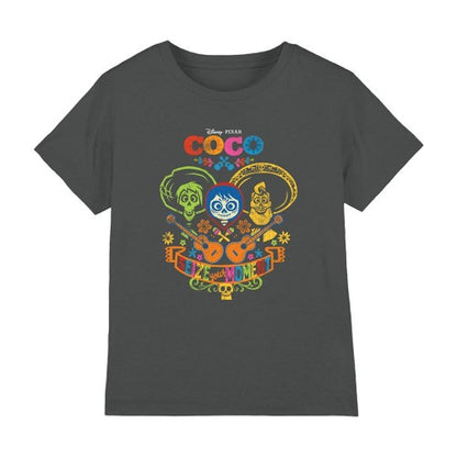 Front - Coco Girls Miguel Skeleton Heather T-Shirt