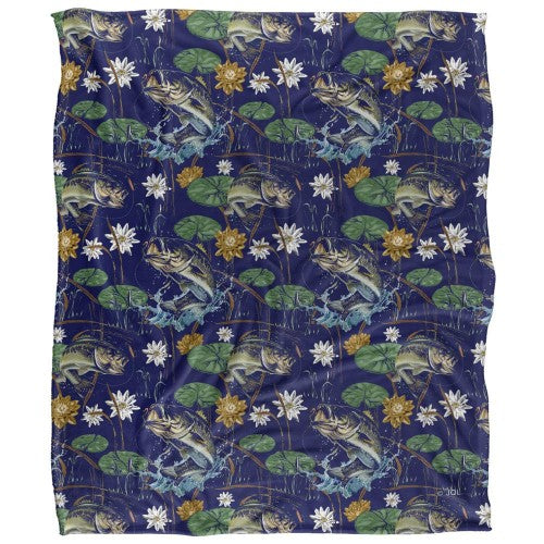 Front - JQ Licensing Jl-Jp-Jq Silky Tiki Flower Fishing Supersoft Blanket
