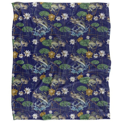 Front - JQ Licensing Jl-Jp-Jq Silky Tiki Flower Fishing Supersoft Blanket