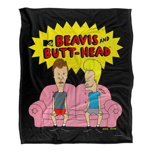 Front - Beavis & Butthead Silky Sofa Supersoft Blanket
