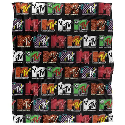 Front - MTV Silky Logo Halloween Supersoft Blanket