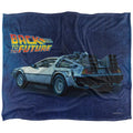 Front - Back To The Future Silky Delorean Supersoft Blanket
