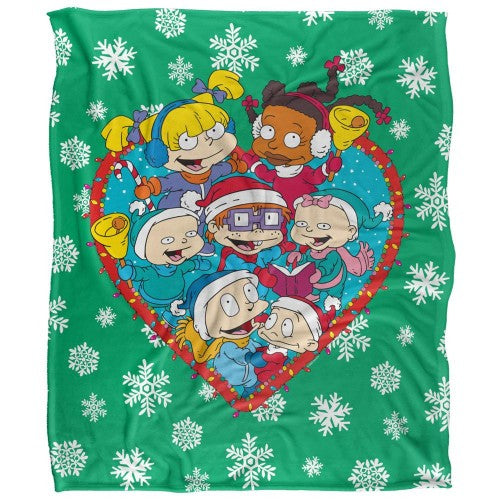 Front - Rugrats Silky Group Christmas Supersoft Blanket