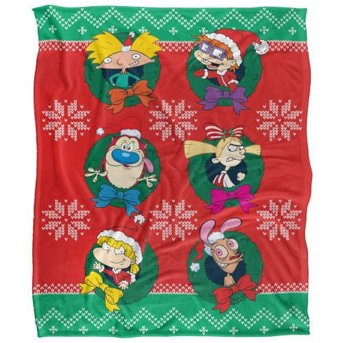 Front - Nickelodeon 90´S Combo Silky Characters Supersoft Blanket