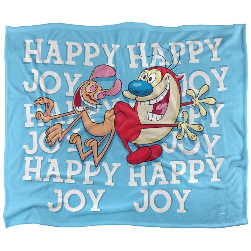 Front - Ren & Stimpy Happy Happy Joy Joy Silky Supersoft Blanket