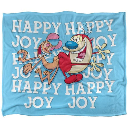 Front - Ren & Stimpy Happy Happy Joy Joy Silky Supersoft Blanket