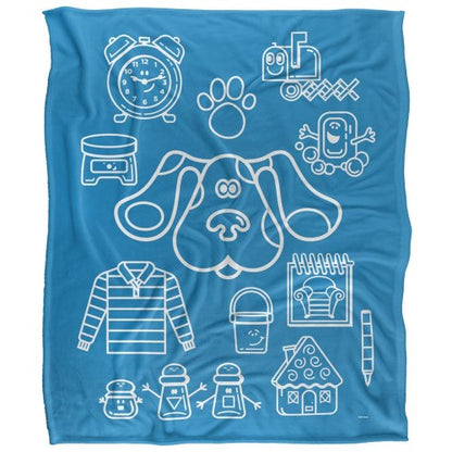 Front - Blue´s Clues Silky Collage Supersoft Blanket