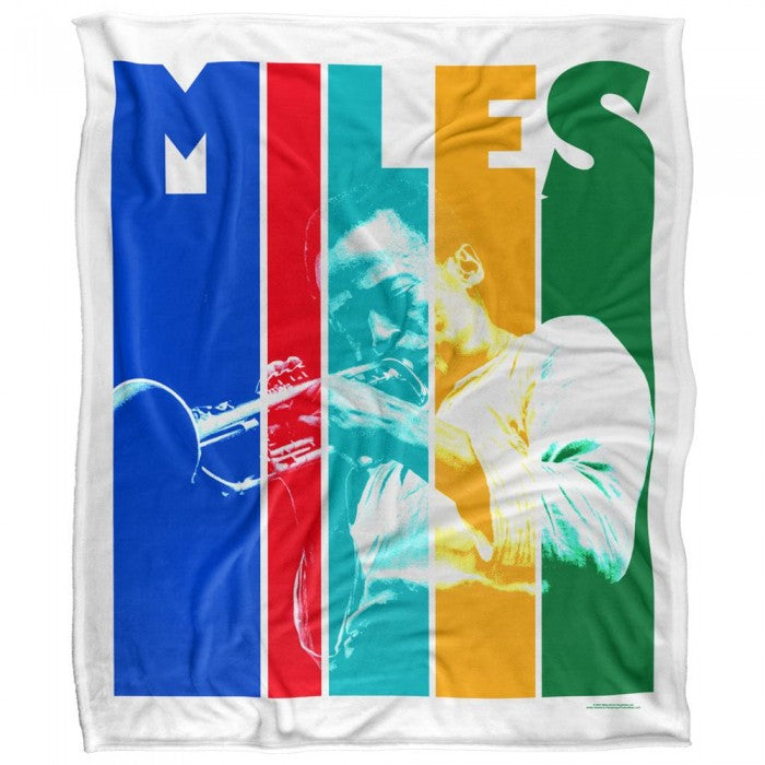 Front - Miles Davis Silky Colour Block Supersoft Blanket