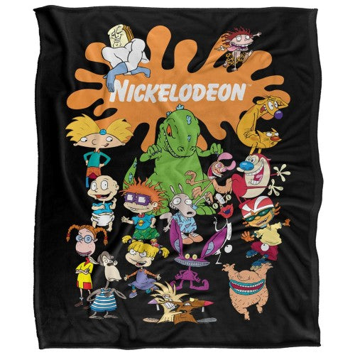Front - Nickelodeon Silky Splat Group Supersoft Blanket